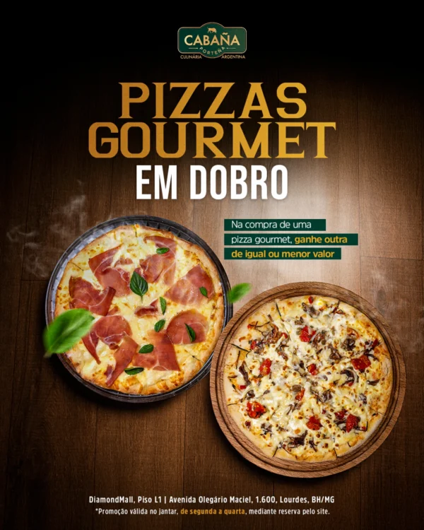 Pizzas Gourmet - Em dobro - Reservas
